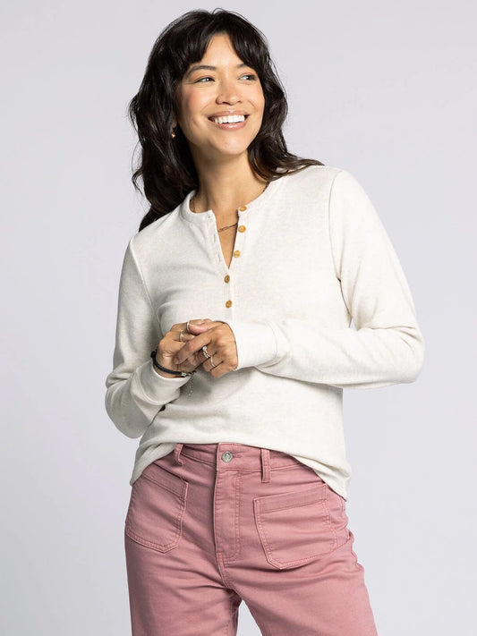 Thread & Supply Half Button Women's Long Sleeve Top
