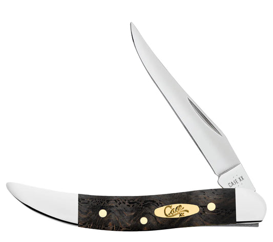 Case Smooth Black Curly Oak Wood Small Texas Toothpick Knife
