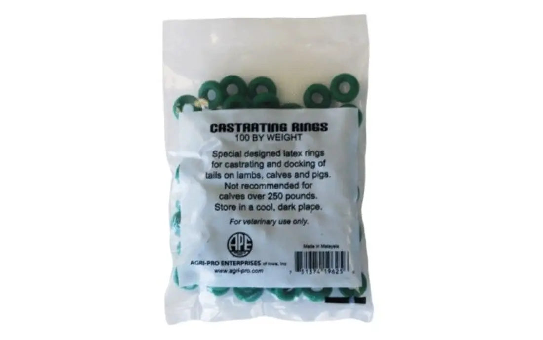 Agri-Pro Green Ring Castrating Bands - 100 Count Banding Supplies