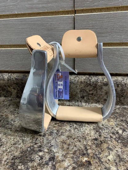 AHE Plain Aluminum Stirrups - Various Sizes 2’’ / Regular Leather Bottom Stirrups