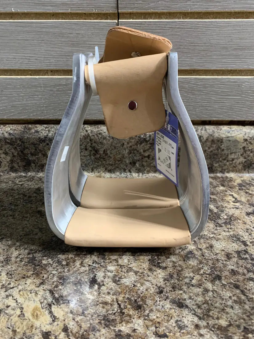 AHE Plain Aluminum Stirrups - Various Sizes 3’’ / Regular Leather Bottom Stirrups