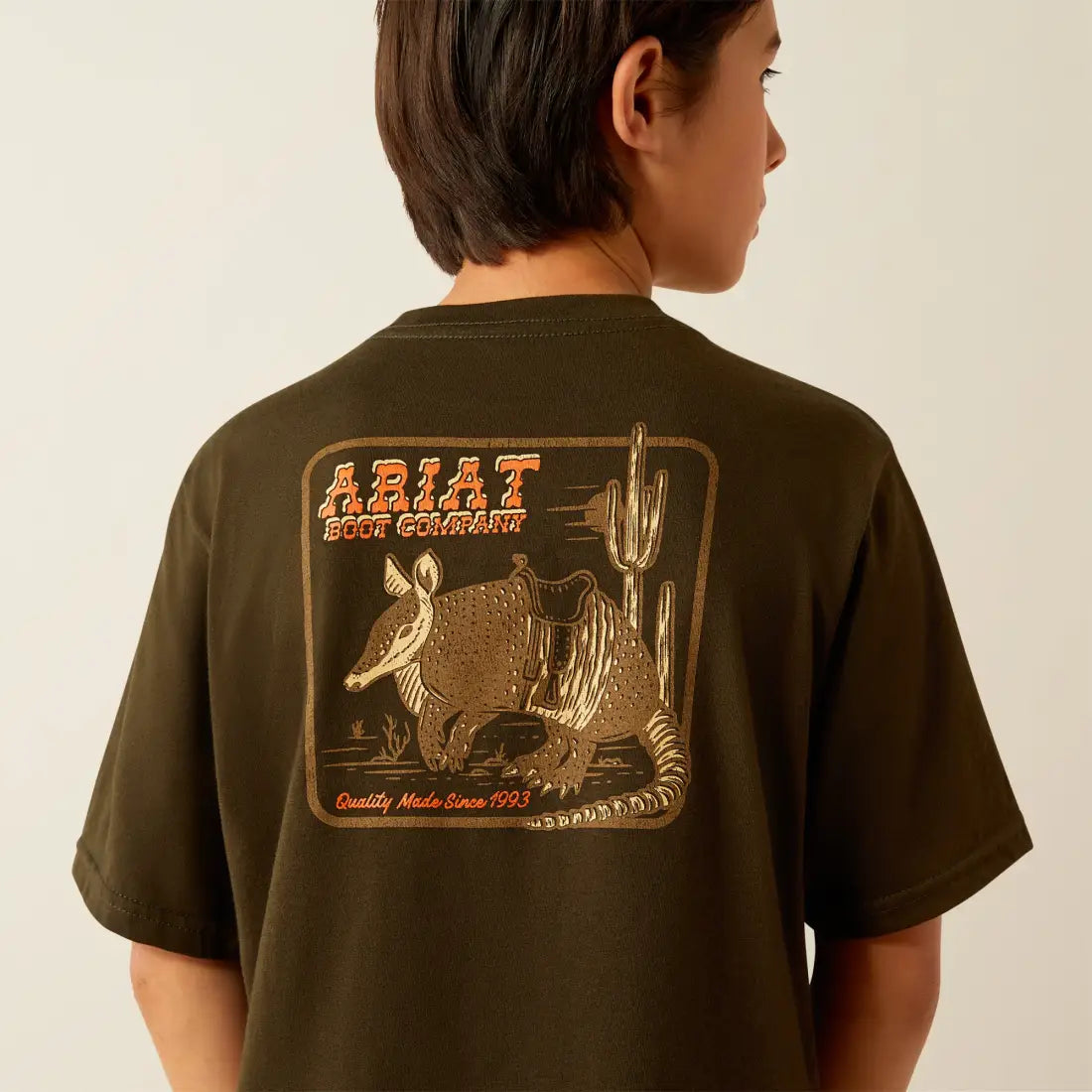 Ariat Boy’s Dark Olive Armadillo Half Shell T-Shirt XSmall Boy’s T-Shirt
