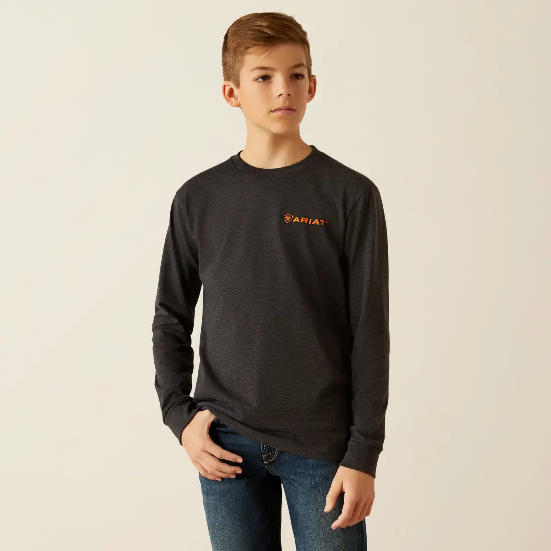 Ariat Boy’s Heather Charcoal Wetlands Nature Long Sleeve T-Shirt Boy’s T-Shirt