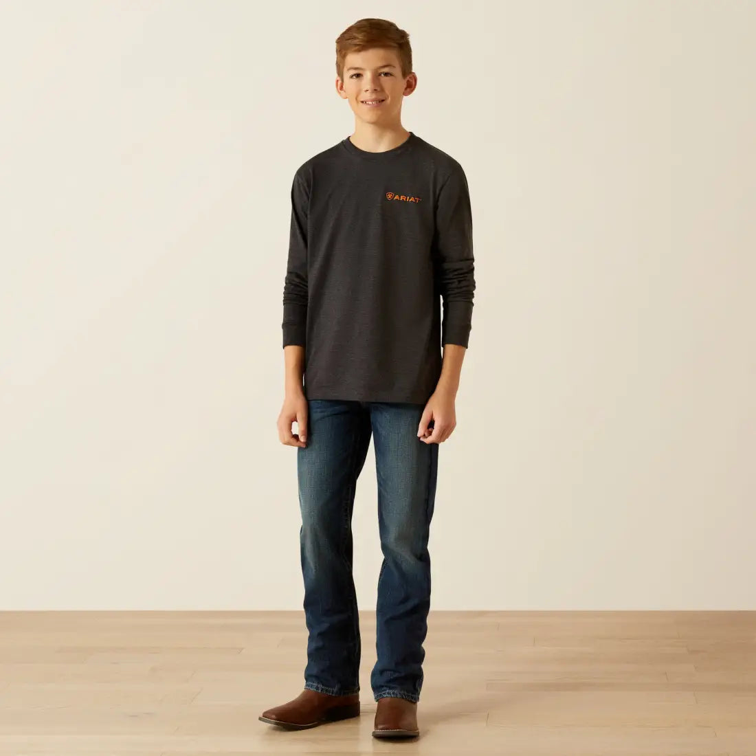 Ariat Boy’s Heather Charcoal Wetlands Nature Long Sleeve T-Shirt Boy’s T-Shirt