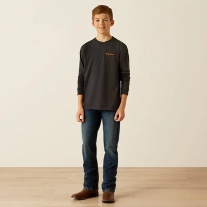 Ariat Boy’s Heather Charcoal Wetlands Nature Long Sleeve T-Shirt Boy’s T-Shirt