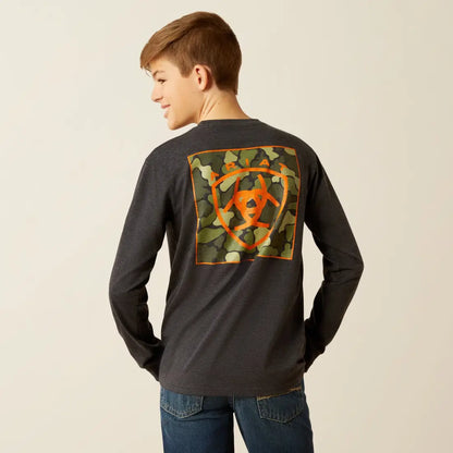 Ariat Boy’s Heather Charcoal Wetlands Nature Long Sleeve T-Shirt Boy’s T-Shirt