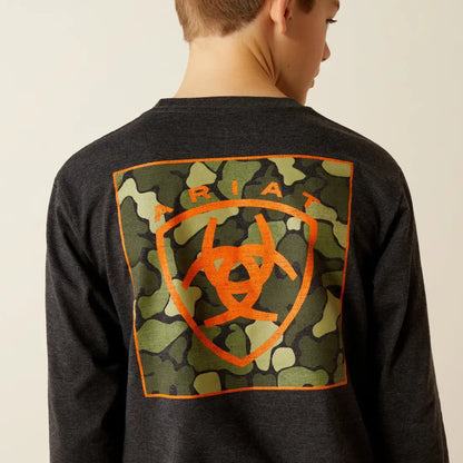 Ariat Boy’s Heather Charcoal Wetlands Nature Long Sleeve T-Shirt XSmall Boy’s T-Shirt