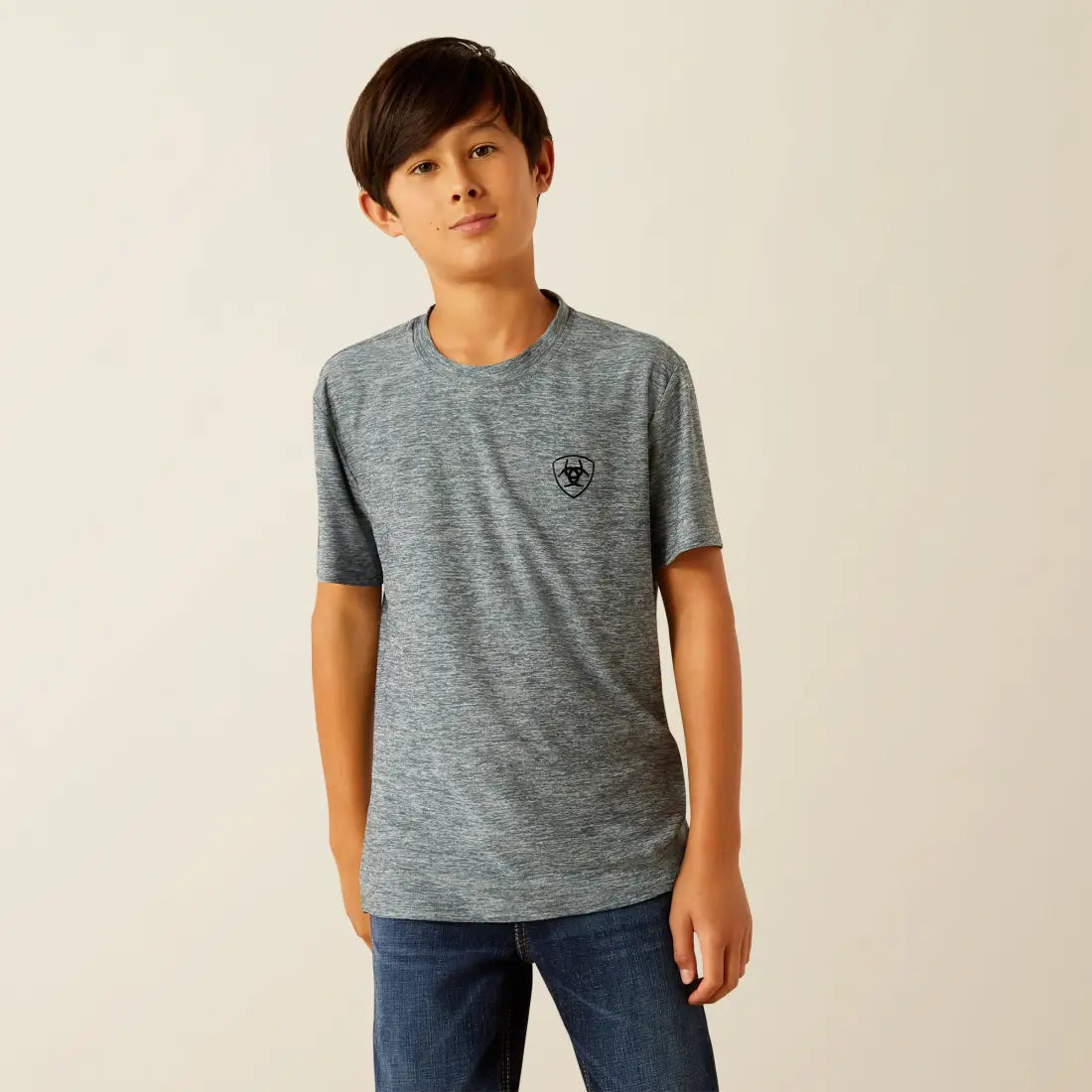 Ariat Boy’s TEK Newsboy Blue Vertical Gradient Charger T-Shirt Boy’s T-Shirt