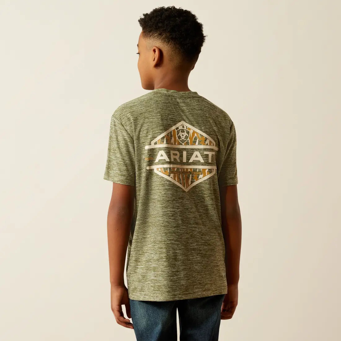 Ariat Boy’s TEK Olive Tree Bark Camo Charger T-Shirt XSmall Boy’s T-Shirt
