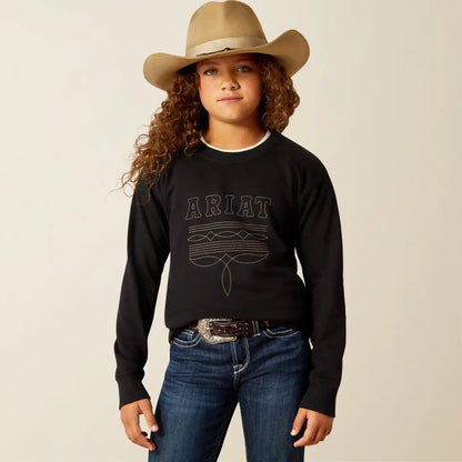Ariat Girl’s Black Booted Logo Pullover Girl’s Pullover