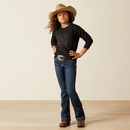 Ariat Girl’s Black Booted Logo Pullover Girl’s Pullover