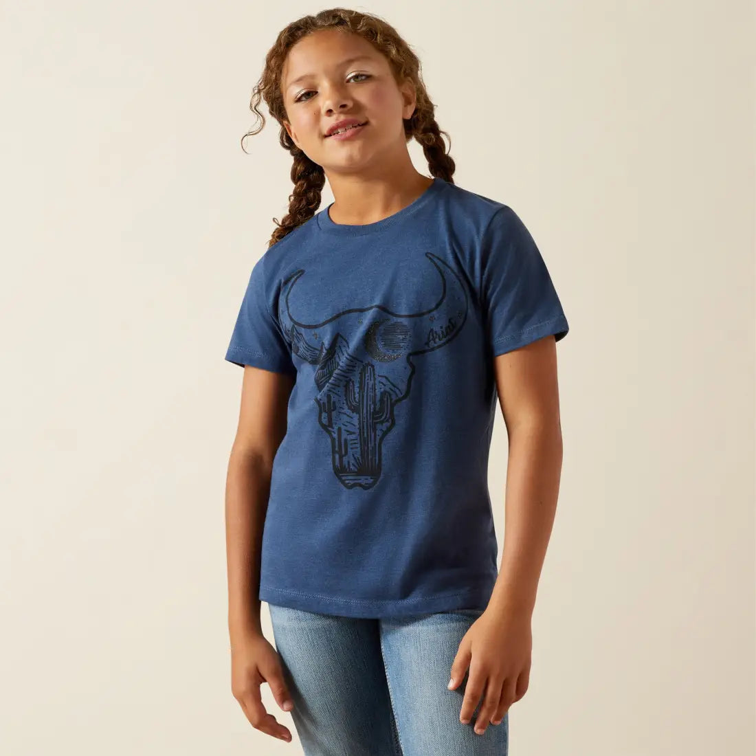 Ariat Girl’s Heather Navy Bull Night Sky T-Shirt Girl’s T-Shirt