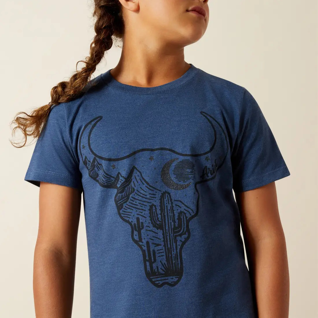 Ariat Girl’s Heather Navy Bull Night Sky T-Shirt XSmall Girl’s T-Shirt