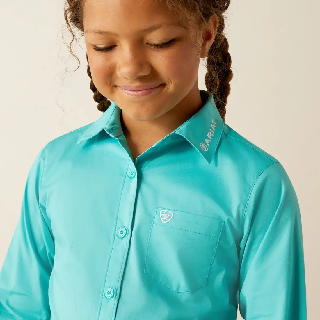 Ariat Girl’s Kirby Blue Turquoise Team Western Shirt Girl’s Western