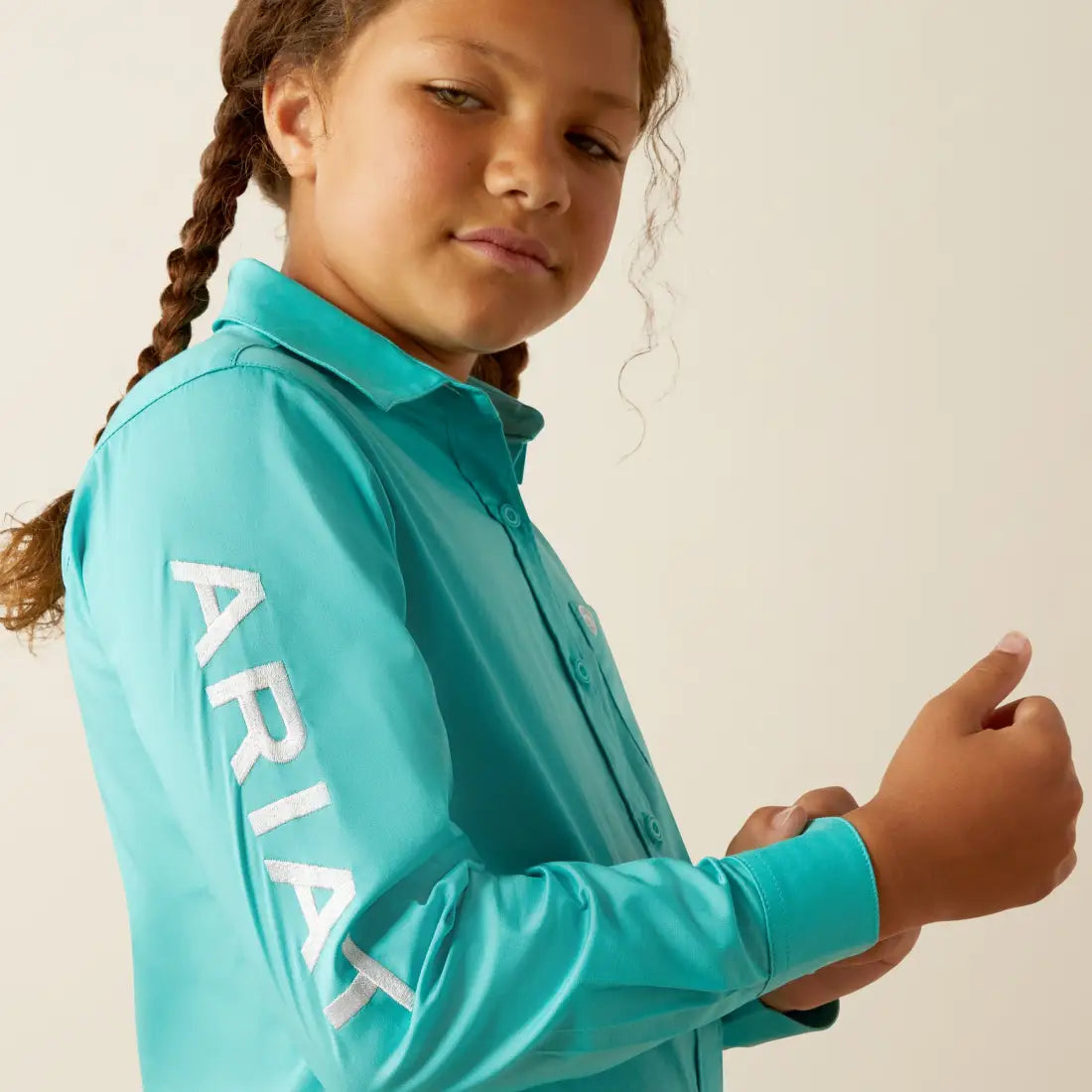 Ariat Girl’s Kirby Blue Turquoise Team Western Shirt Girl’s Western