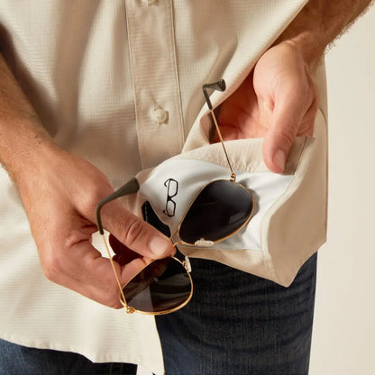 Ariat Men’s Big & Tall 360 Airflow Khaki Short Sleeve Western Shirt Large Tall Men’s Extended Sizes