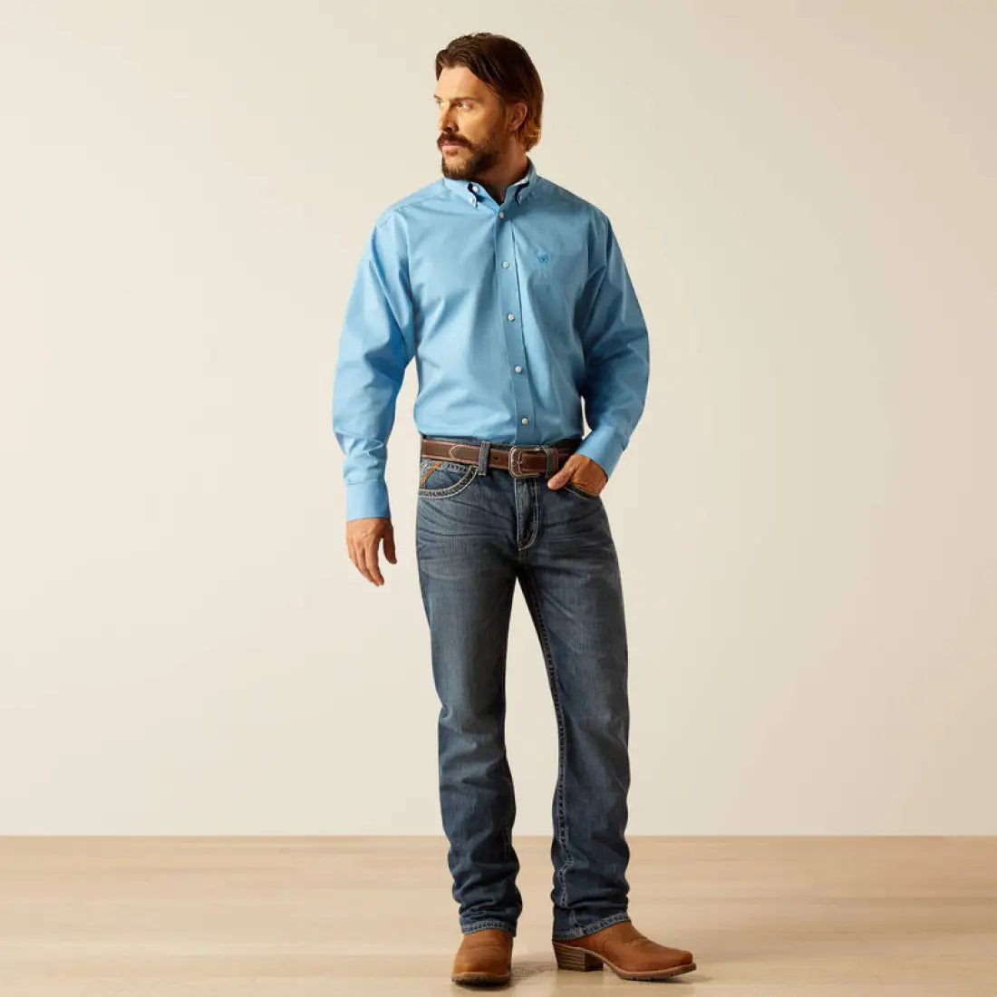 Ariat Men’s Big & Tall Blue Classic Fit Western Shirt Men’s Extended Sizes