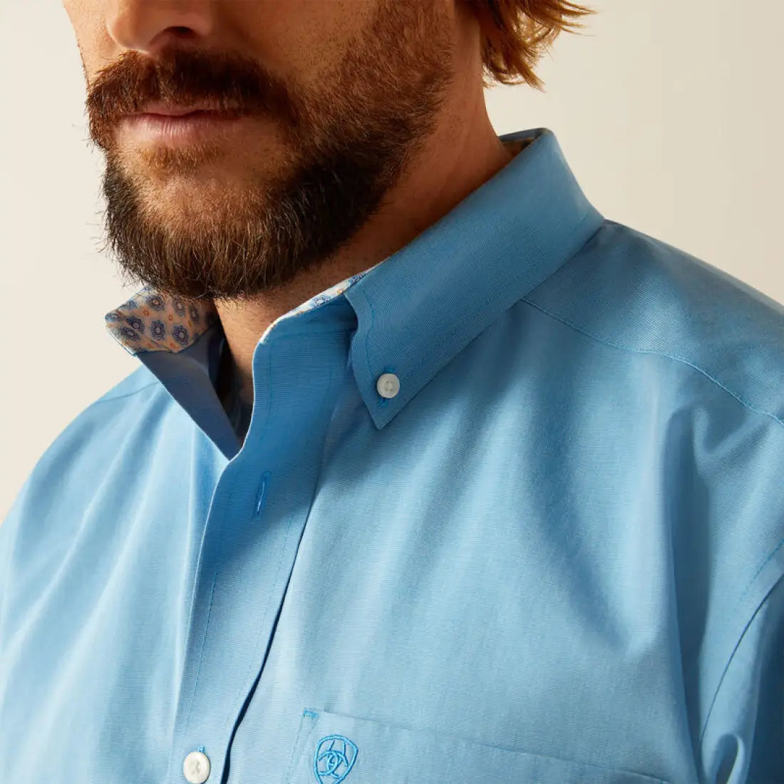 Ariat Men’s Big & Tall Blue Classic Fit Western Shirt Men’s Extended Sizes