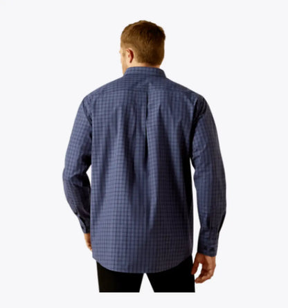 Ariat Men’s Big & Tall Pro Series Navy Square Plaid Tate Western Shirt Men’s Extended Sizes