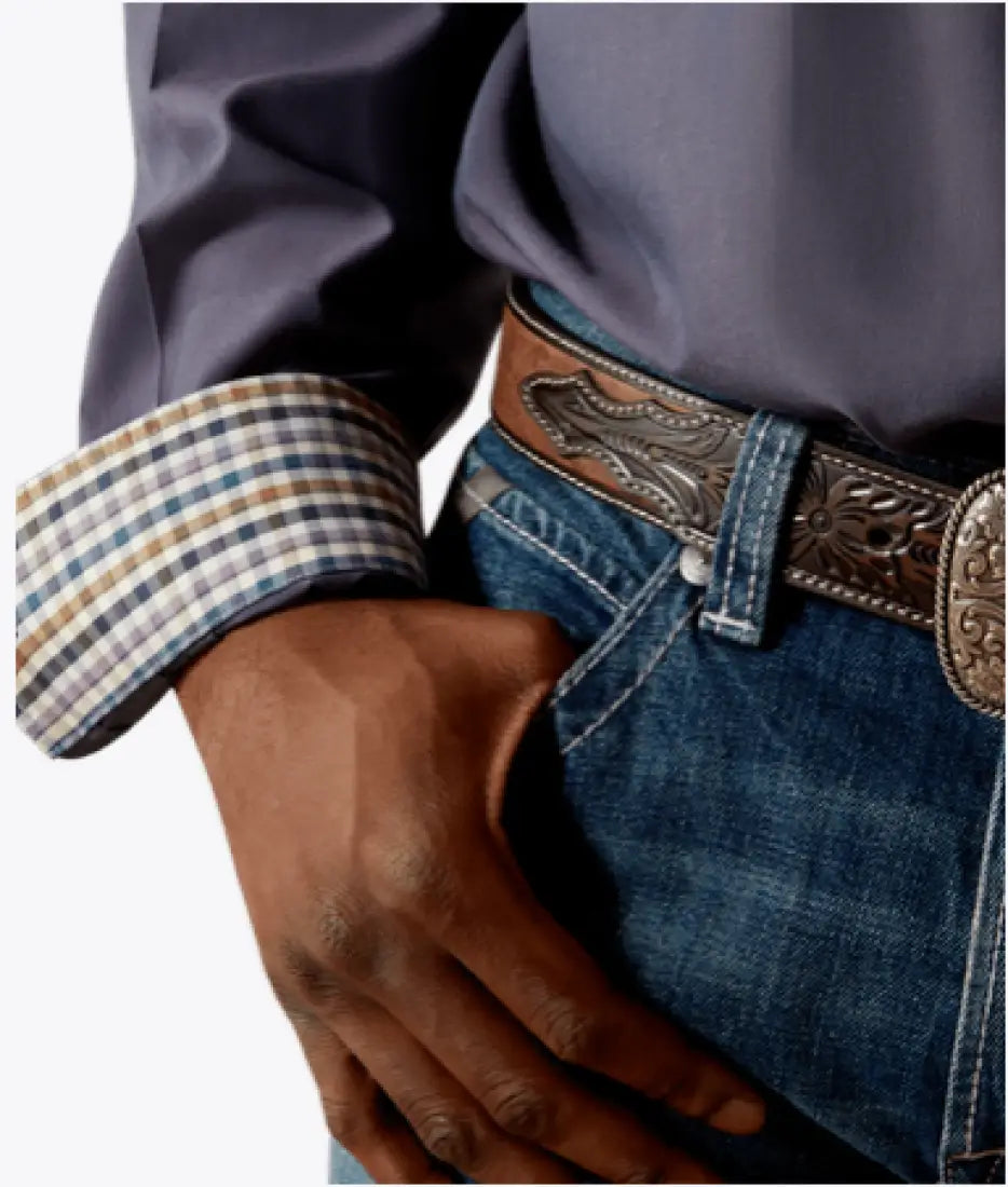 Ariat Men’s Big & Tall Wrinkle Free Solid Pinpoint Oxford Classic Fit Shirt Men’s Extended Sizes