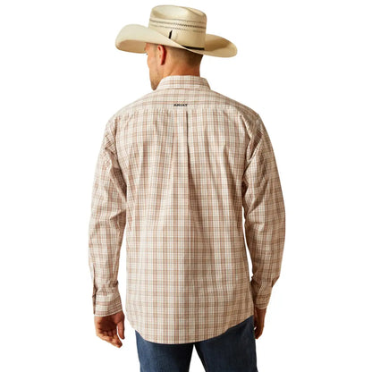 Ariat Men’s Light Brown Plaid Jase Classic Fit Western Shirt Men’s Western