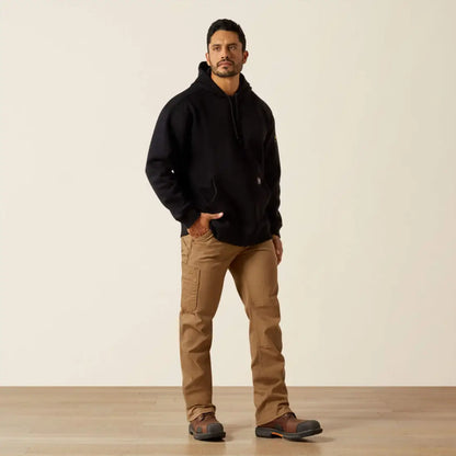Ariat Men’s Rebar Solid Black Heavyweight Hoodie Men’s Pullover