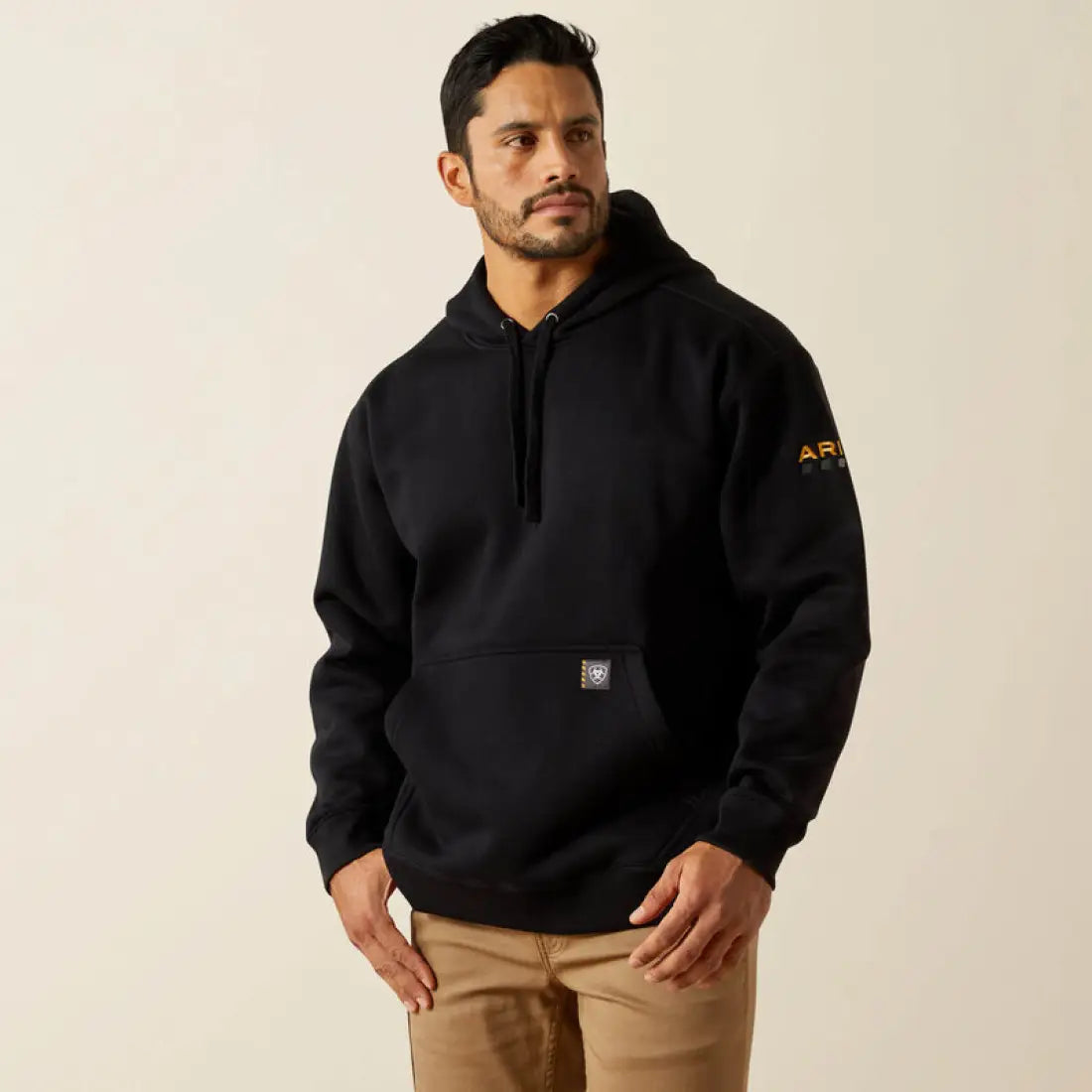 Ariat Men’s Rebar Solid Black Heavyweight Hoodie Small Men’s Pullover