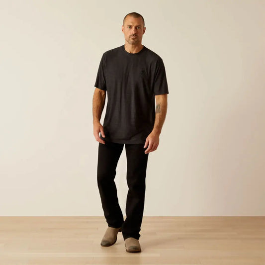 Ariat Men’s TEK Heather Black Vertical Gradient Charger T-Shirt Men’s T-Shirt