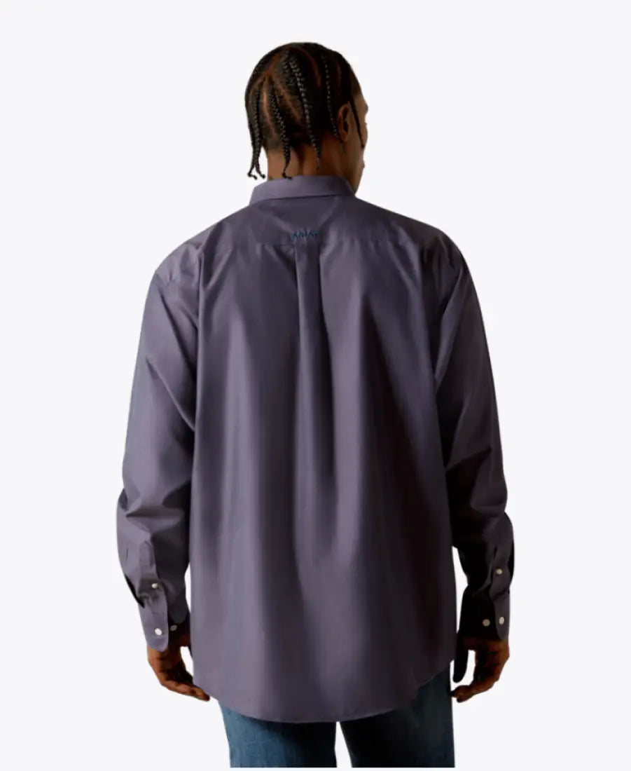 Ariat Men’s Wrinkle Free Solid Pinpoint Oxford Classic Fit Shirt Men’s Western