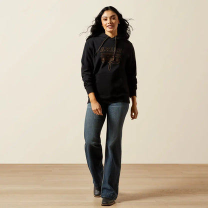 Ariat Women’s Black Booted Logo Hoodie Women’s Pullover