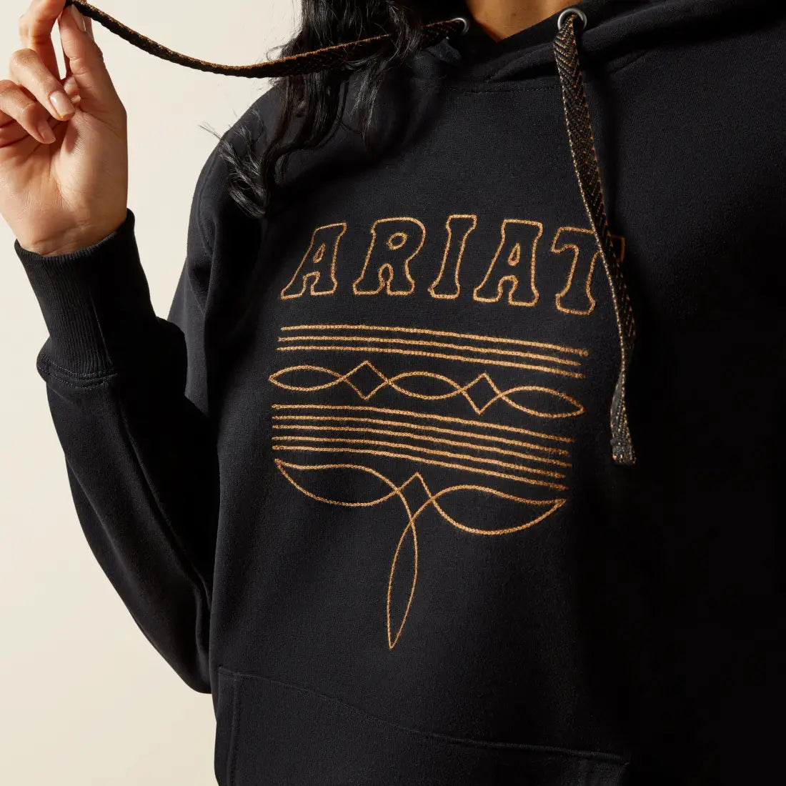 Ariat Women’s Black Booted Logo Hoodie XSmall Women’s Pullover