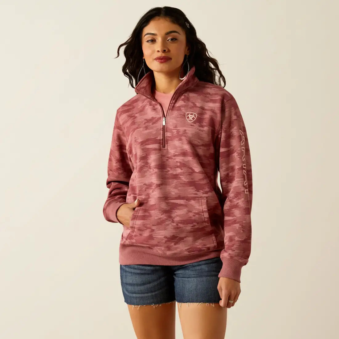 Ariat Women’s Mauve Blur ½ Zip Sweatshirt XSmall Women’s Pullover