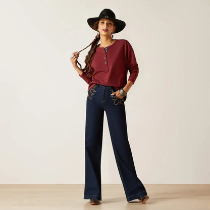 Ariat Women’s Oxblood Terry Henley Sweatshirt Women’s Pullover