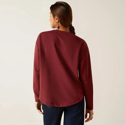 Ariat Women’s Oxblood Terry Henley Sweatshirt Women’s Pullover