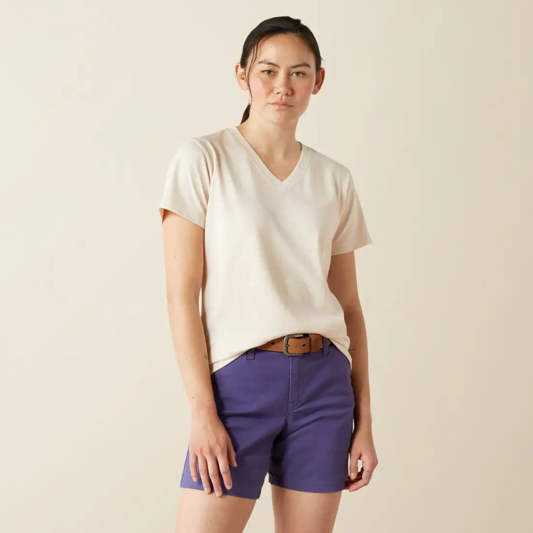 Ariat Women’s Rebar Cotton Strong V-Neck T-Shirt XSmall / Heather Sun Kiss (Cream) Women’s T-Shirt