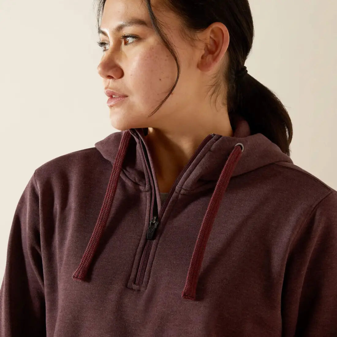 Ariat Women’s Rebar Heather Maroon/Purple 1/2 Zip Hoodie Women’s Pullover
