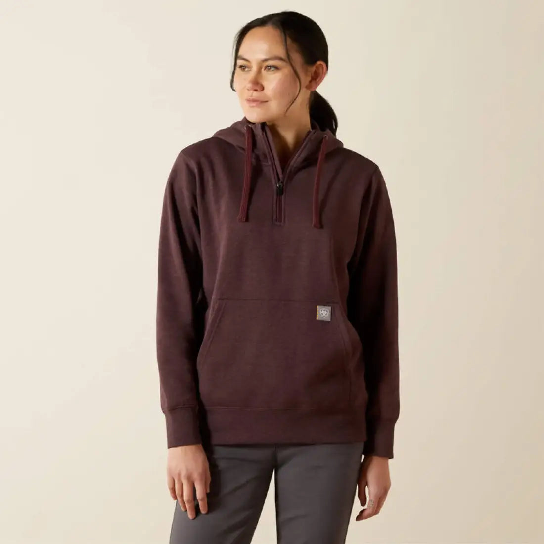Ariat Women’s Rebar Heather Maroon/Purple 1/2 Zip Hoodie XSmall Women’s Pullover