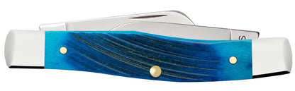Case Sawcut Jigged Caribbean Blue Bone Medium Stockman Knife