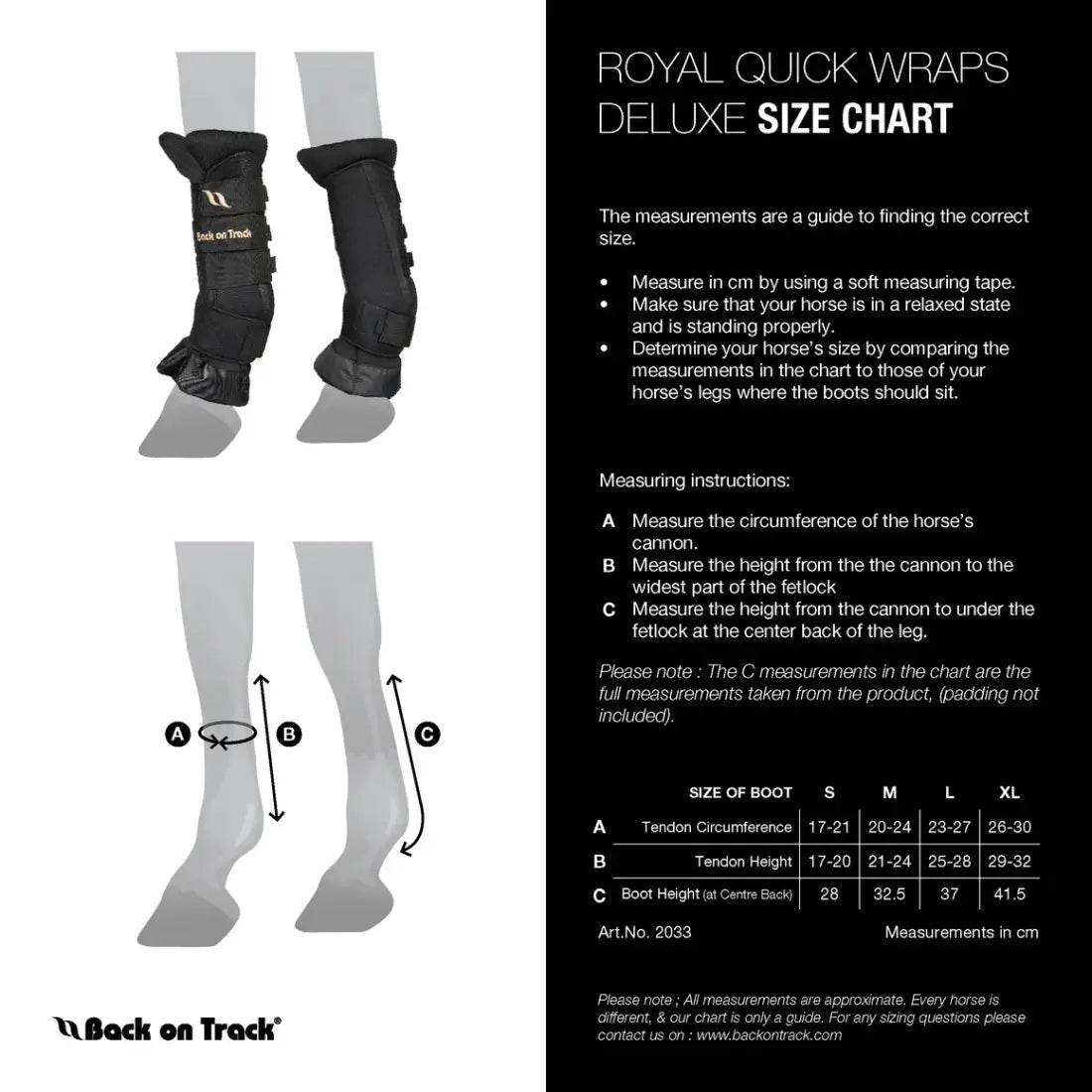 Back On Track Royal Quick Wraps Deluxe Horse Therapy