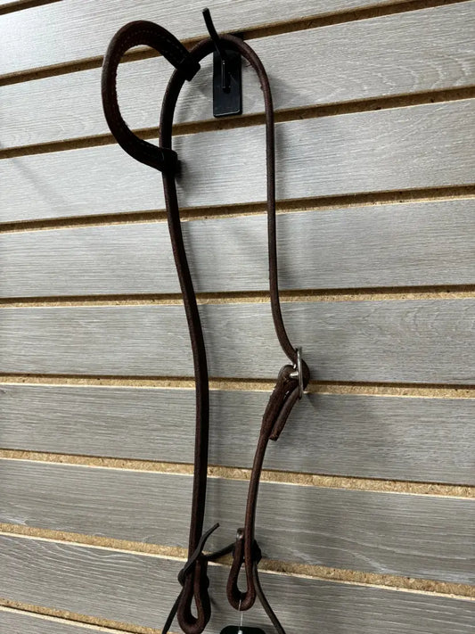 Berlin Dark Oiled Double Stitched One Ear Headstall with Tie Ends One Ear Headstall Headstall