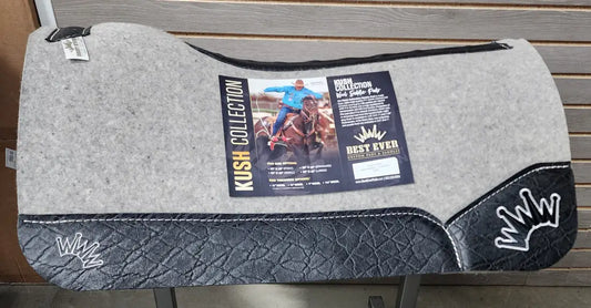 Best Ever Kush Saddle Pad - Black Elephant White/Black Crown (1’’ thick 32’’x32’’) 32’’ X 32’’ / 1’’ Saddle Pad