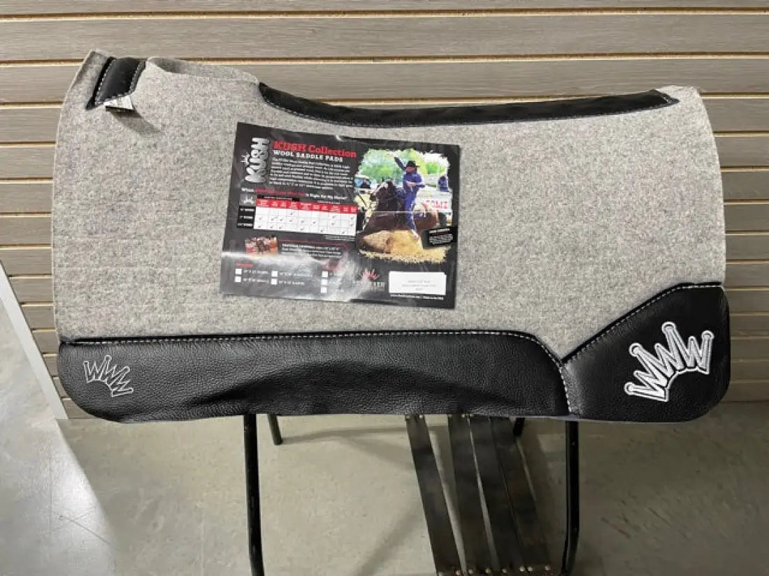 Best Ever Kush Saddle Pad - Black Leather White Crown (1.25’’ thick 30’’x30’’) 30’’ X 30’’ / 1.25’’ Saddle Pad