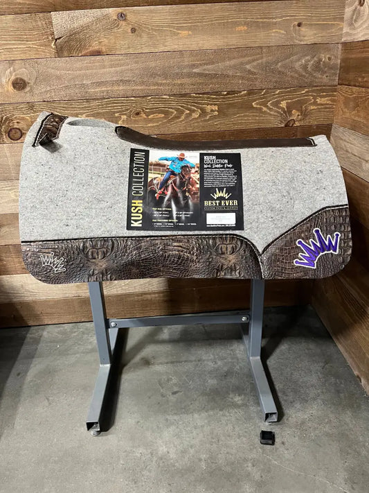 Best Ever Kush Saddle Pad - Brown Croc White/Purple Crown (1’’ thick 30’’x30’’) 30’’ X 30’’ / 1’’ Saddle Pad