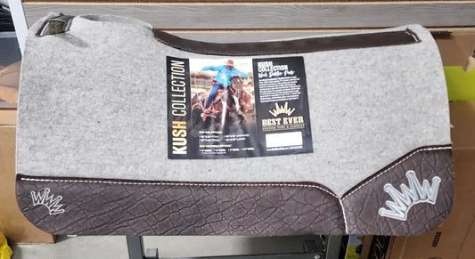 Best Ever Kush Saddle Pad - Chocolate Elephant Silver Crown (1.25’’ thick 32’’x32’’) 32’’ X 32’’ / 1.25’’ Saddle Pad