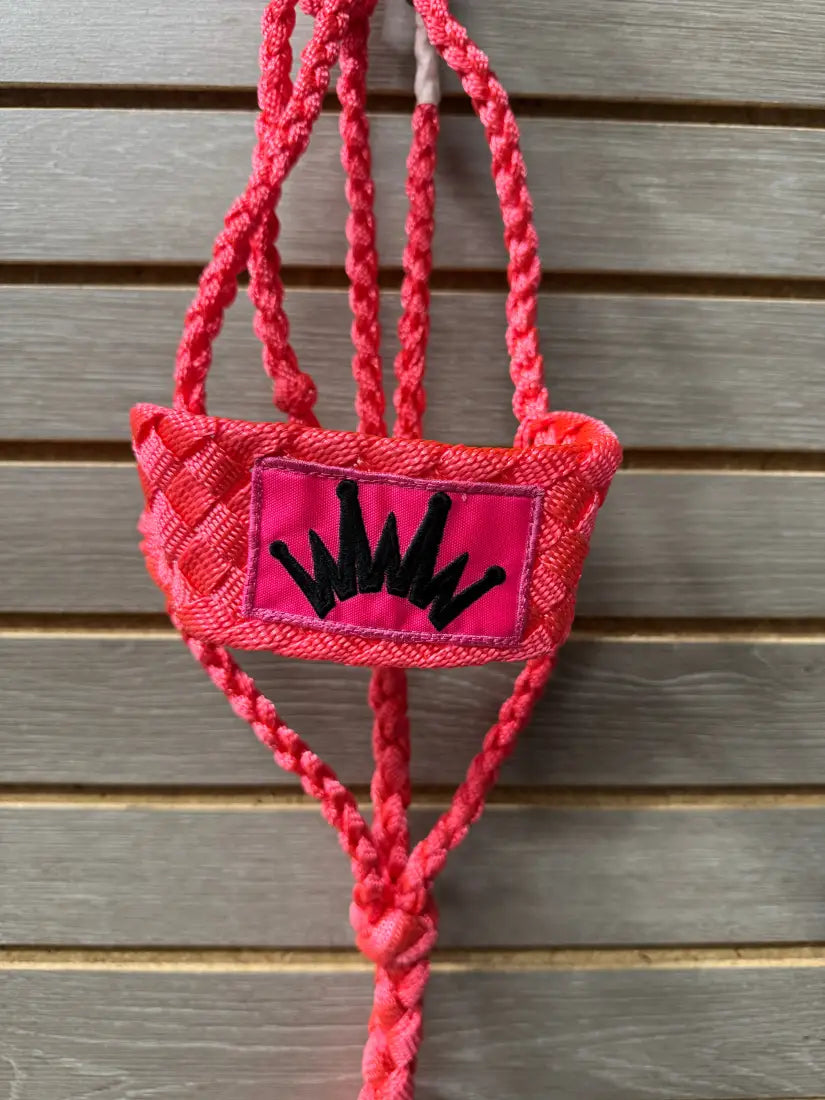 Best Ever Mule Tape Halter with 8.5’ Lead Hot Pink w/ Black Crown Halter