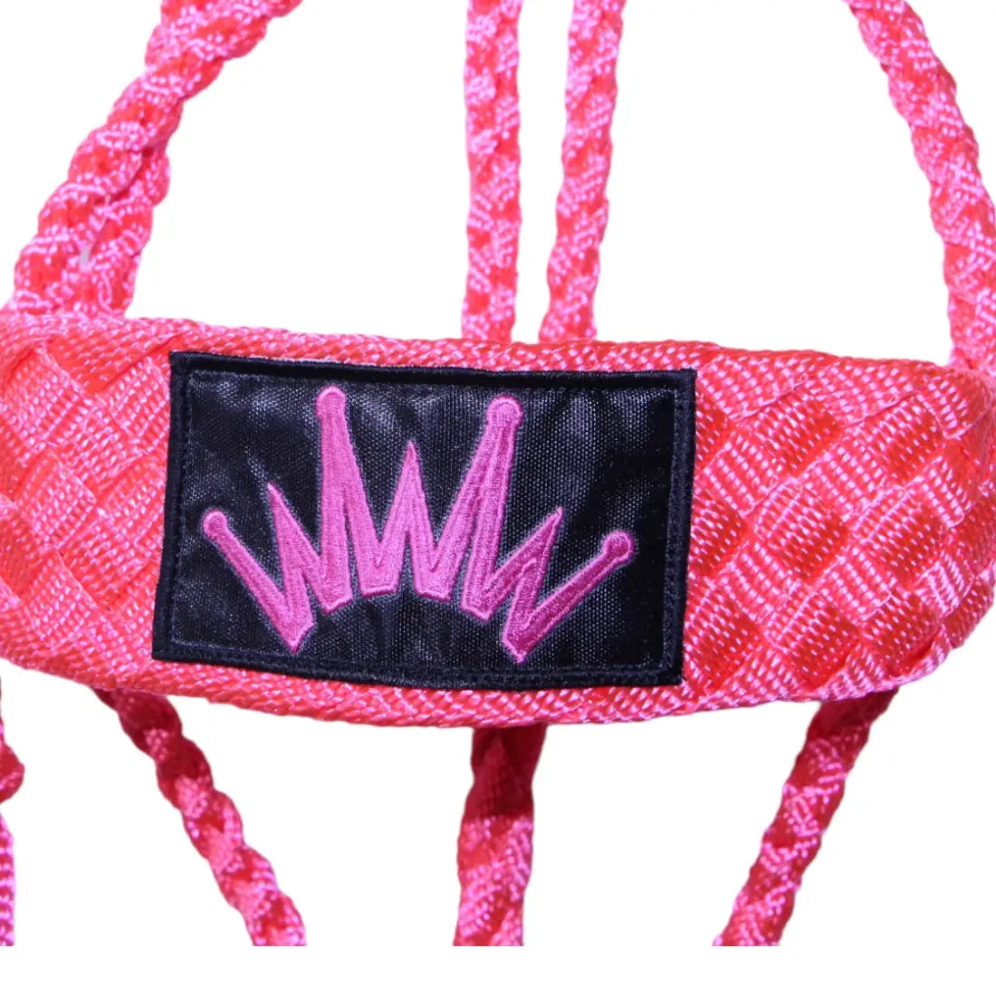 Best Ever Mule Tape Halter with 8.5’ Lead Hot Pink w/ Hot Pink Crown Halter