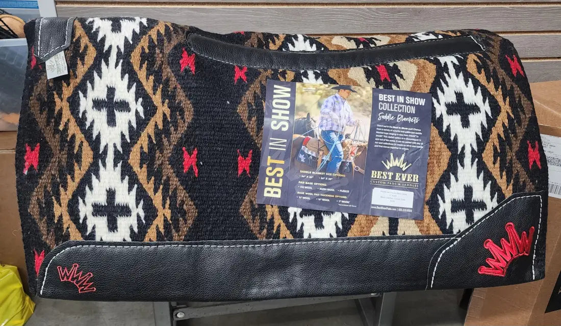 Best Ever Navajo Kush Base Saddle Pad - Las Cruces Black Sand (1’’ thick 34’’x36’’) 34’’ X 36’’ / 1’’ Saddle Pad