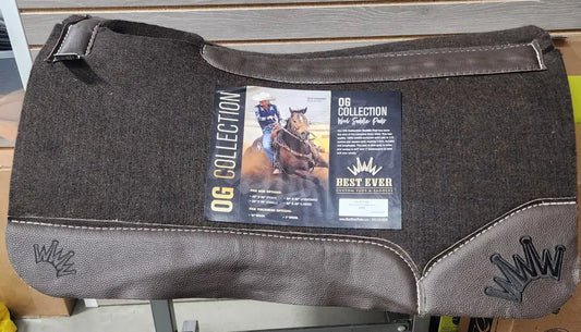 Best Ever OG Saddle Pad - Brown Leather Black Crown (1’’ thick 30’’x30’’) 30’’ X 30’’ / 1’’ Saddle Pad