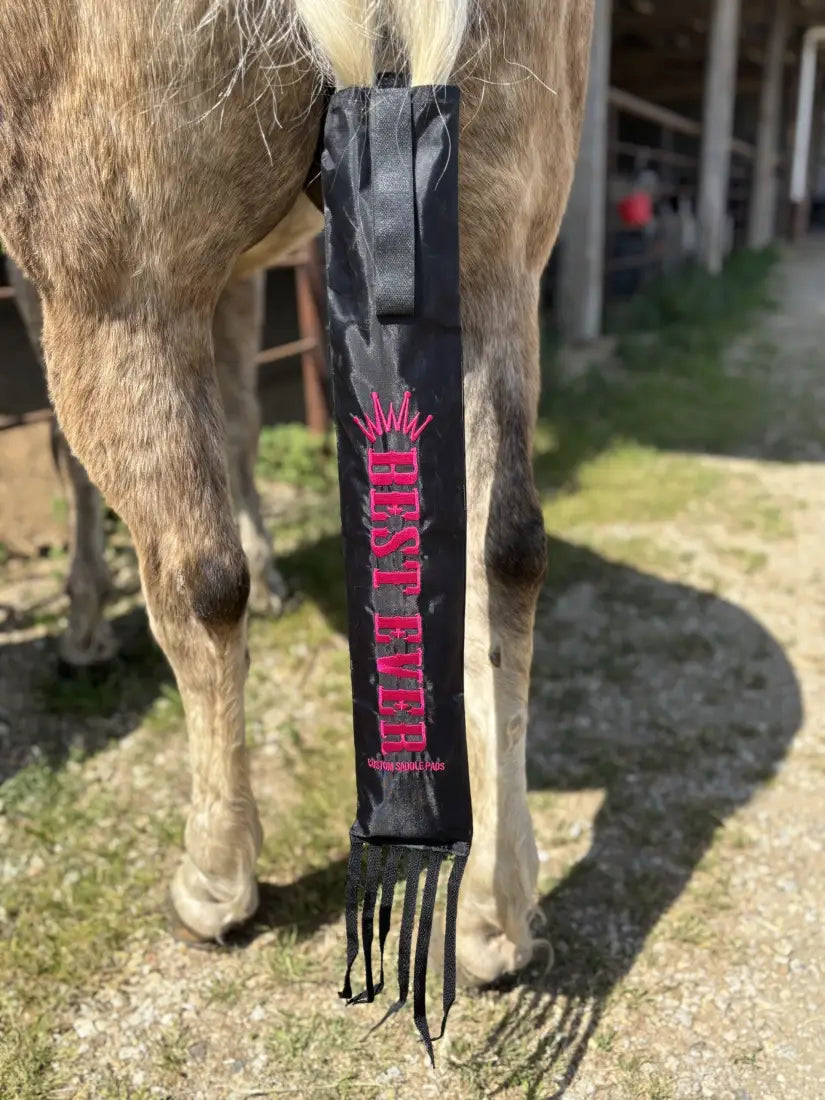 Best Ever Velcro Tail Bag Black Pink Tail Bag