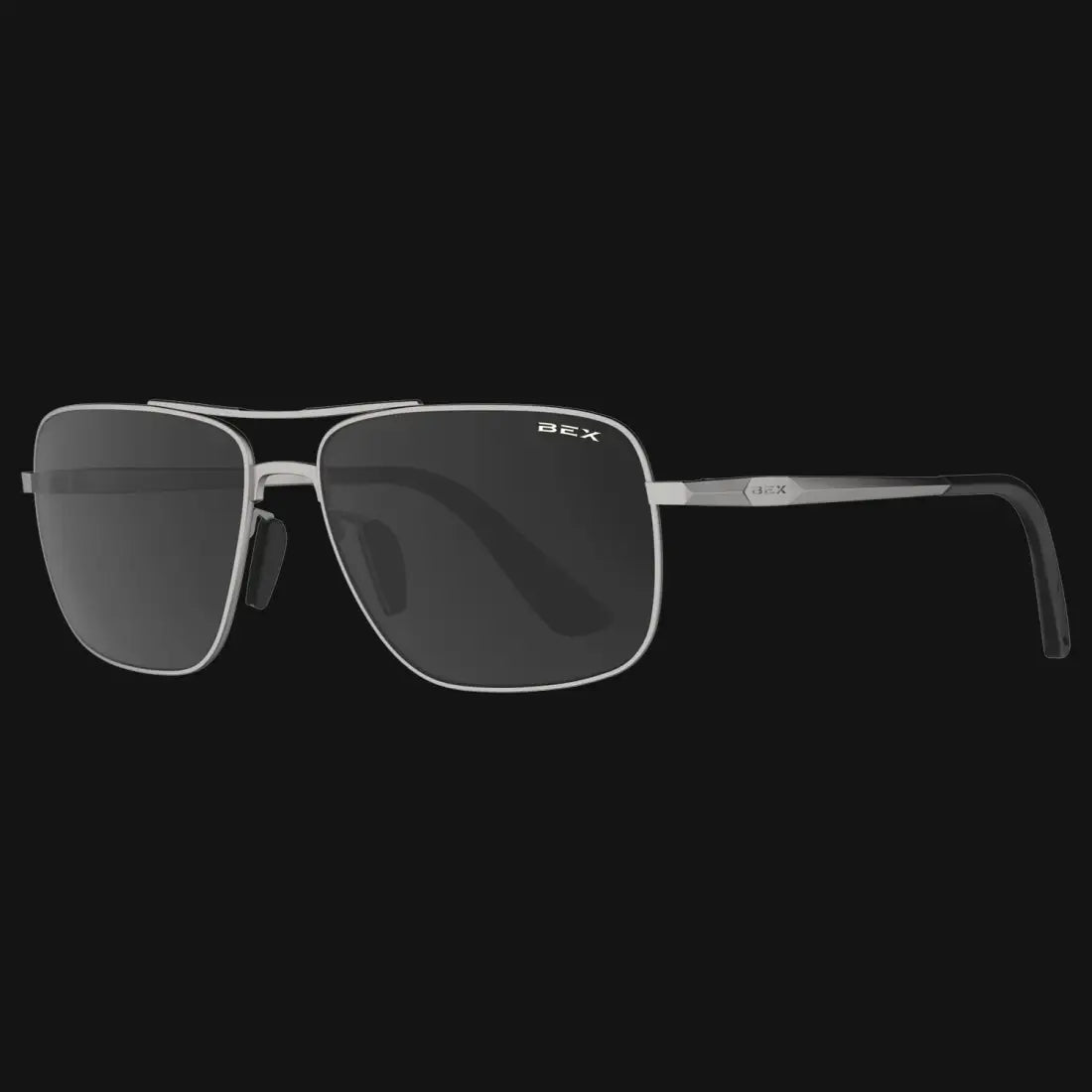 BEX Porter Sunglasses Matte Silver / Gray Sunglasses